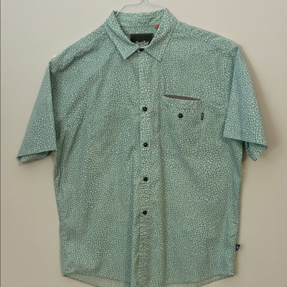 Howler Brothers Teal Patterned Casual Shirt
